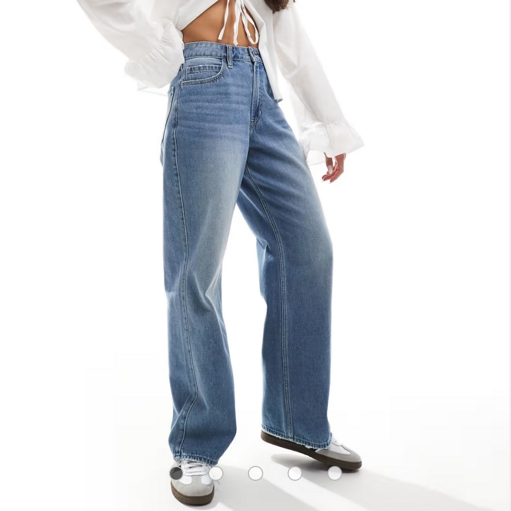 Hollister Light Blue Wide Leg Jeans - Vintage Wash